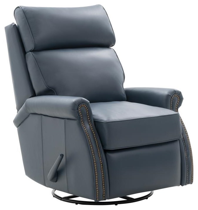 Barcalounger leather sales swivel glider recliner