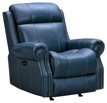 Barcalounger Demara 6PH 3717 3731 45 Demara Leather Power Recliner With Adjustable Headrest Marco Navy Blue Z R Furniture Recliners