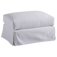 Marina White Slipcover Ottoman