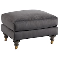 Oxford Transitional Ottoman with Brass Casters