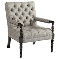 Belcourt Tufted Accent Chair with Turned Wood Arms