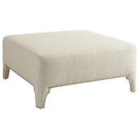 Sheffield Square Cocktail Ottoman with Nailheads