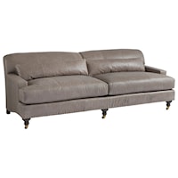 Oxford Transitional Sofa with Brass Casters