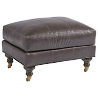 Oxford Transitional Ottoman with Brass Casters