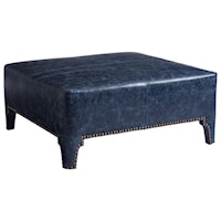 Sheffield Square Cocktail Ottoman with Nailheads