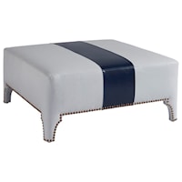 Sheffield Square Cocktail Ottoman with Nailheads