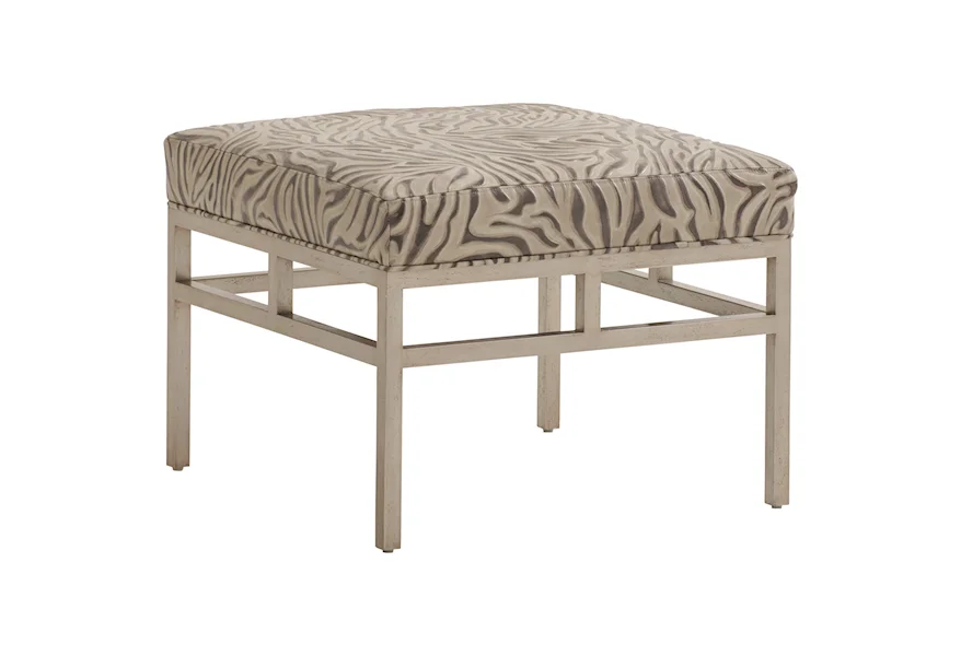 Barclay Butera Upholstery Lucca Metal Ottoman by Barclay Butera at Z & R Furniture
