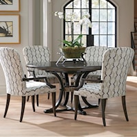 Five Piece Dining Set with Layton Table and Schuler Custom Chairs