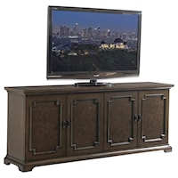 Corbett Media Console with Parquet Ash Burl Doors and Wire Management