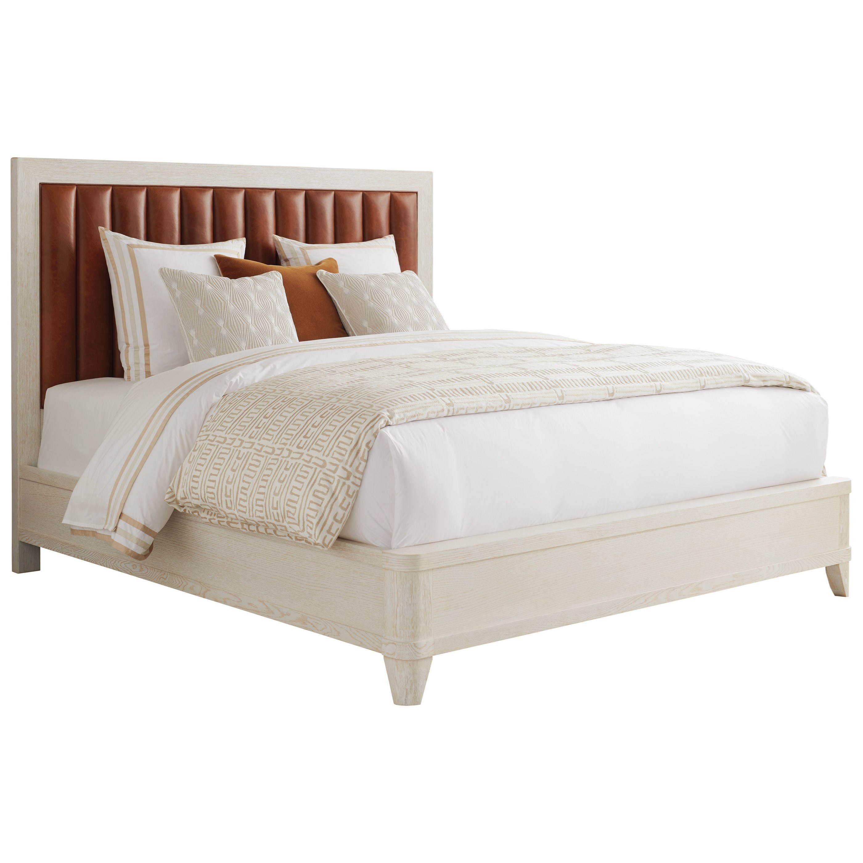 Tan tufted bed sale