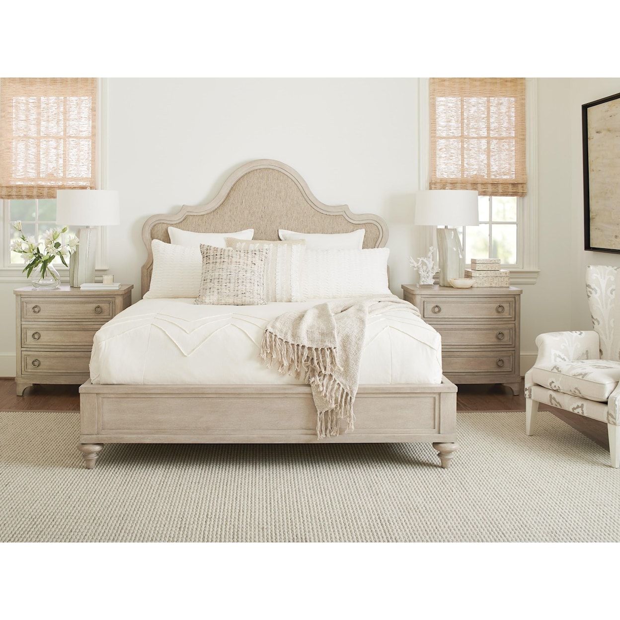 Barclay Butera Malibu Zuma Upholstered Panel Bed Queen