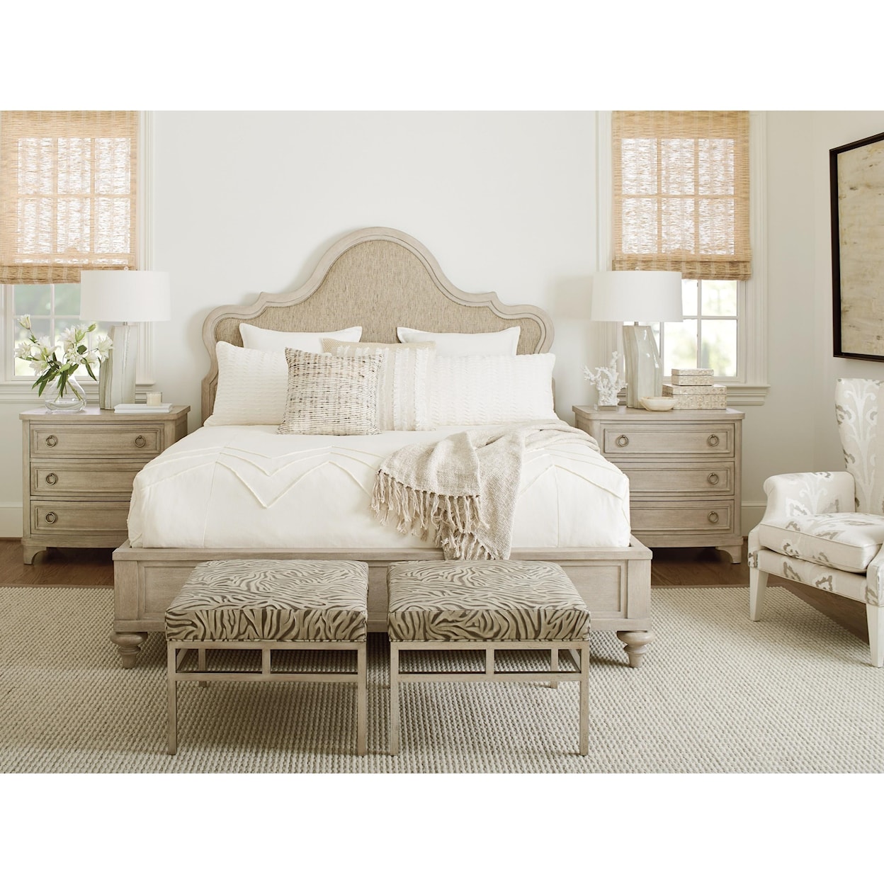 Barclay Butera Malibu Zuma Upholstered Panel Bed Queen