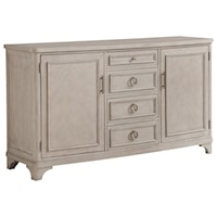 Broad Beach Buffet with Felt-Lined Drawers and Silverware Storage