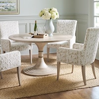5-Piece Dining Set with Topanga Round Table and Serra Upholstered Chairs