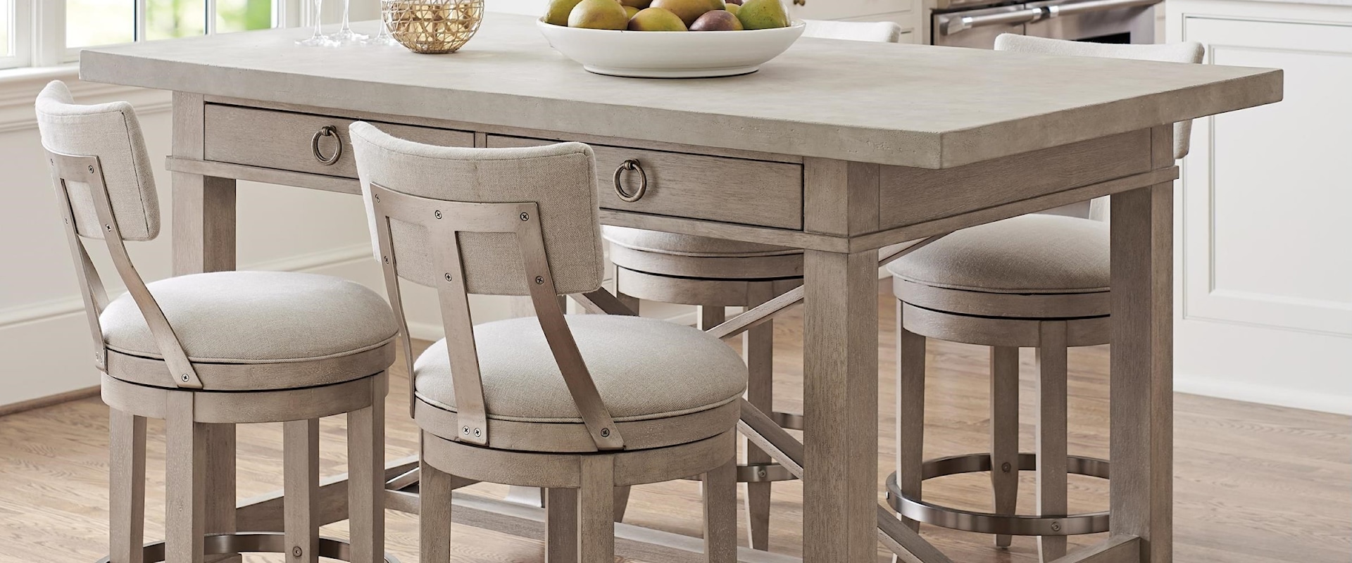5-Piece Counter Height Pub Dining Set with Cliffside Stools