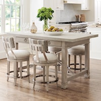 5-Piece Counter Height Pub Dining Set with Cliffside Customizable Stools