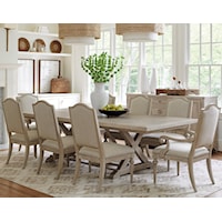 9-Piece Dining Set with Rockpoint Table and Aidan Linen Chairs