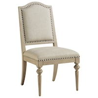 Aidan Upholstered Side Chair in Linen Fabric