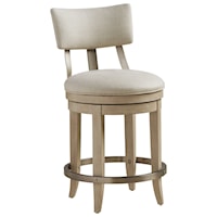 Cliffside Swivel Upholstered Counter Stool in Linen Fabric