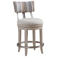 Cliffside Swivel Upholstered Counter Stool in Customizable Fabric