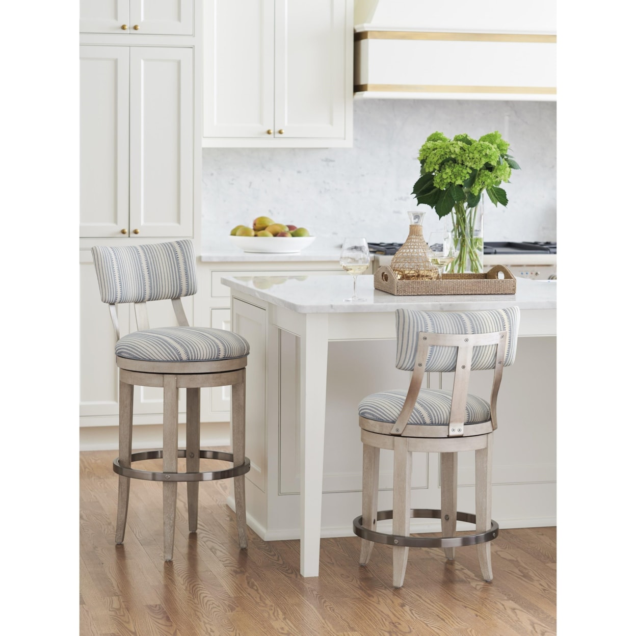 Barclay Butera Malibu Cliffside Swivel Upholstered Bar Stool