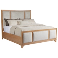 Crystal Cove California King Size Upholstered Panel Bed in Custom Fabric