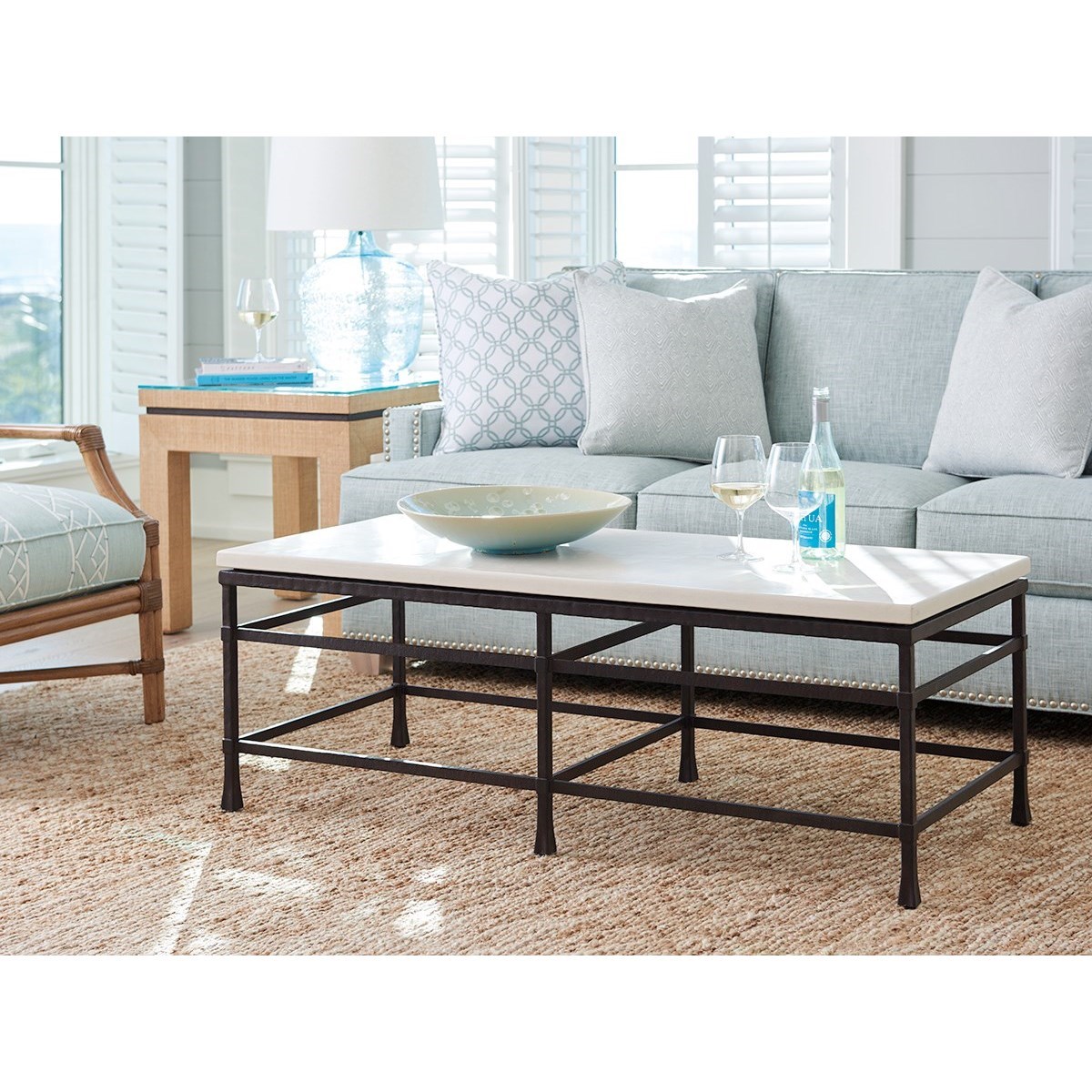 Breakwater Metal And Stone Cocktail Table