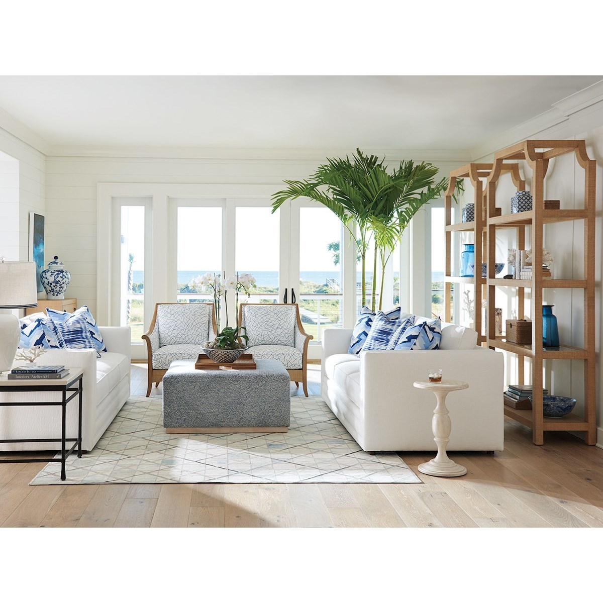 Barclay Butera Newport Beachcomber Raffia Etagere