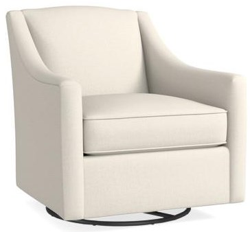 Bassett 1045 Transitional Upholstered Swivel Chair with Track Arms