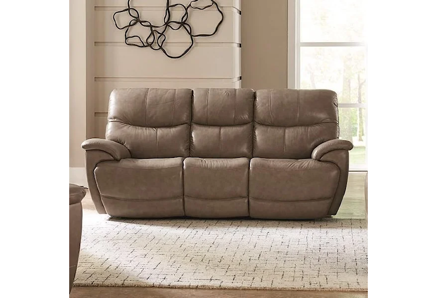Brookville Power Reclining Sofa by Bassett at Malouf Furniture Co.