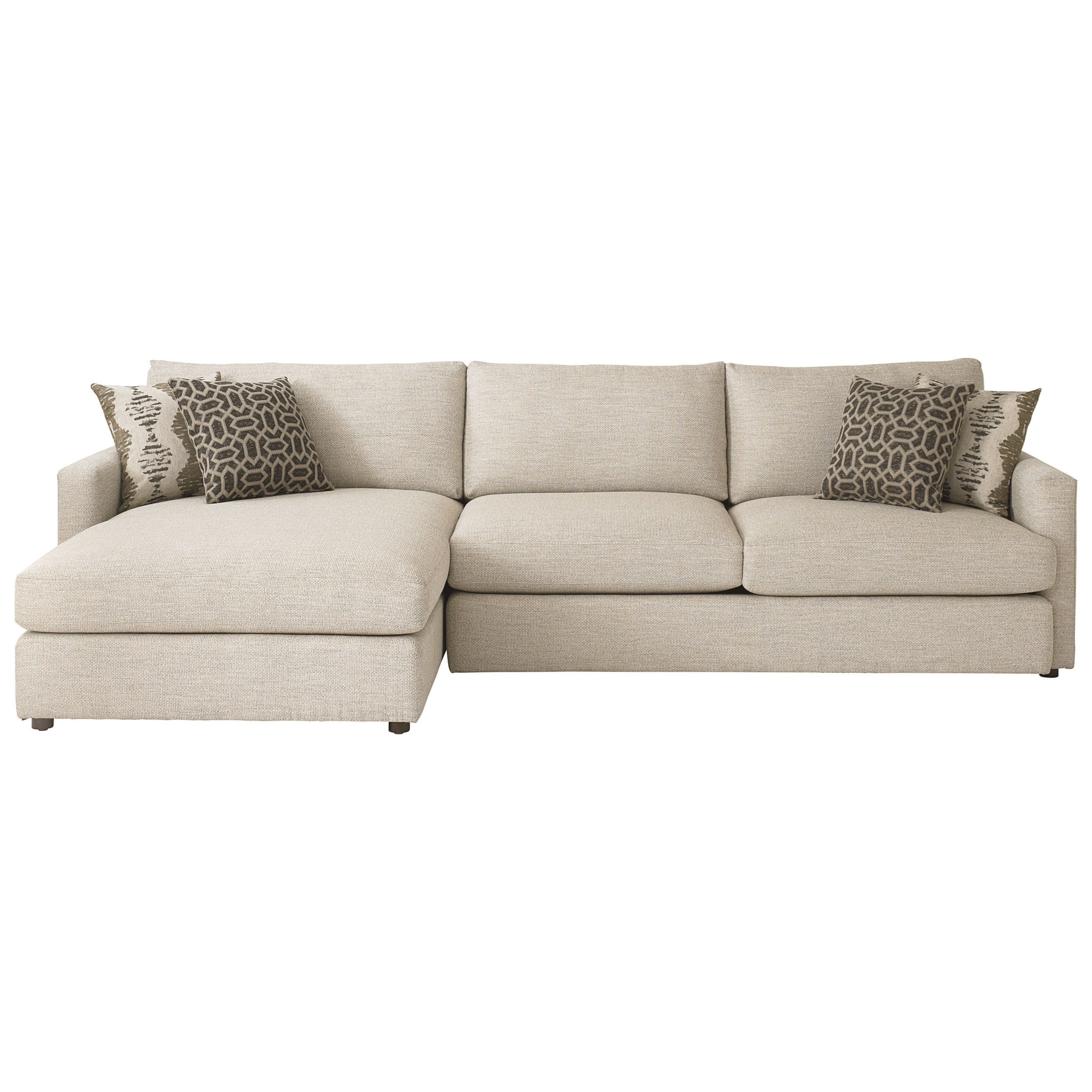 Bassett Allure Contemporary Sectional with Left Arm Facing Chaise  Wayside Furniture 