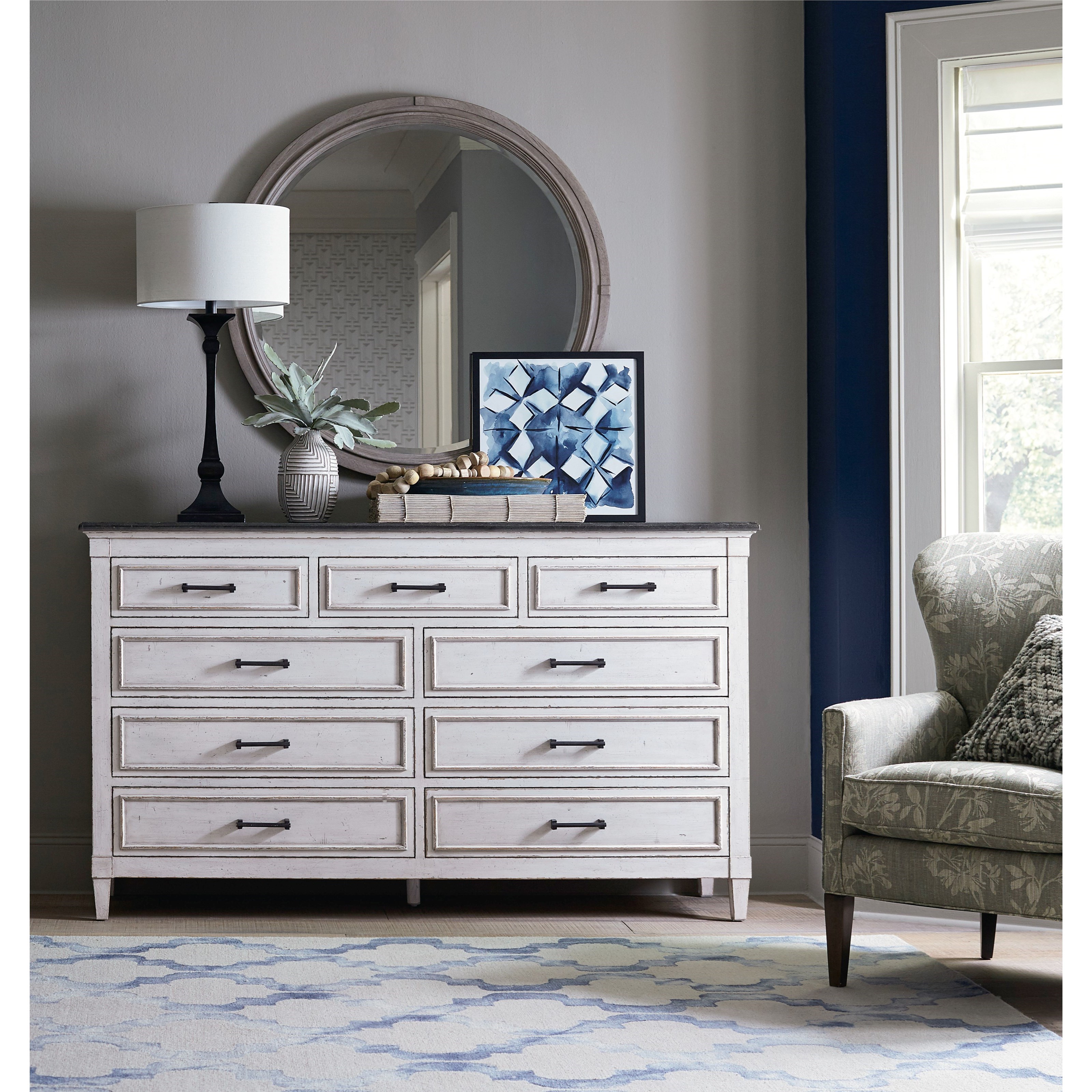 Dresser and Mirror Set