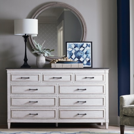 Dresser and Mirror Set
