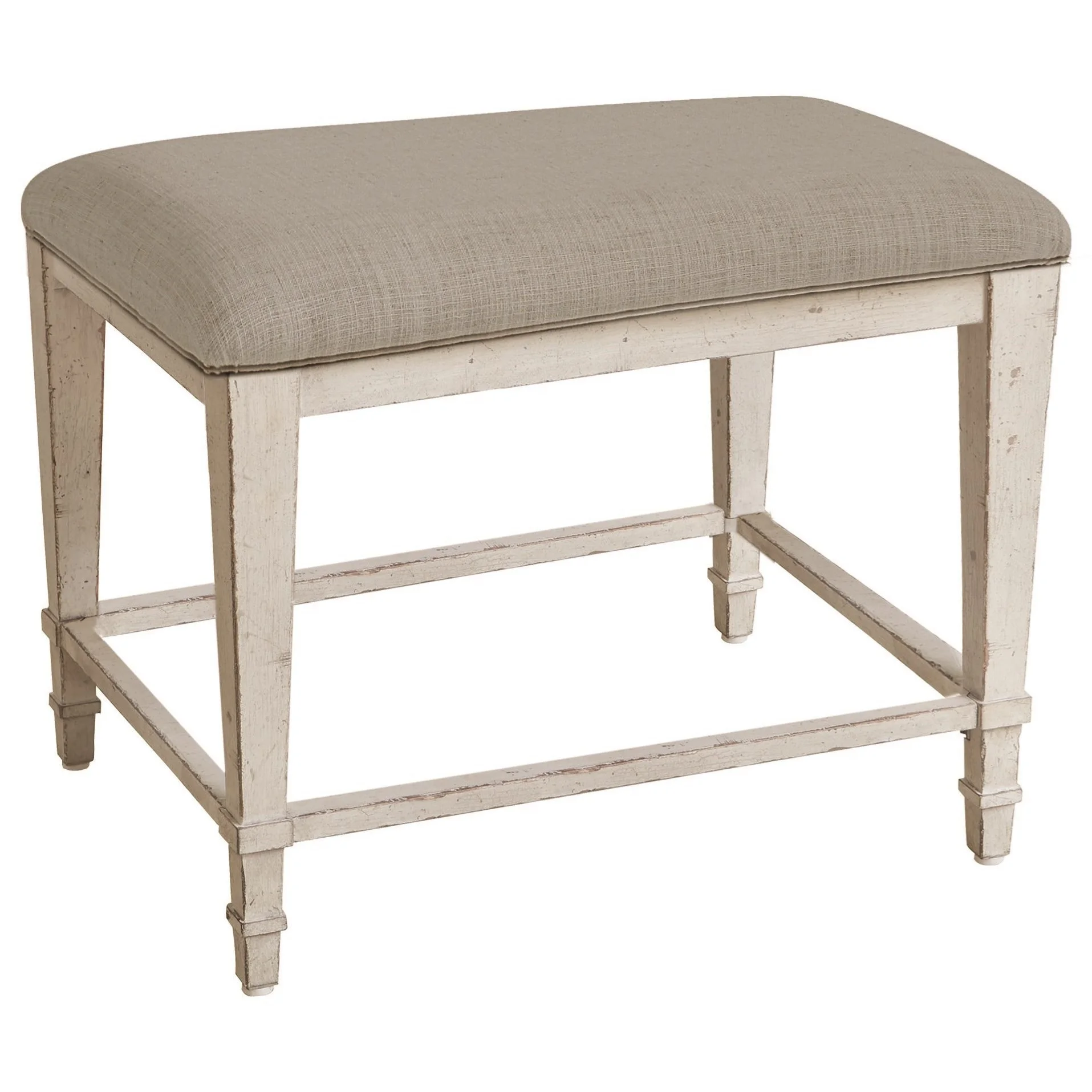 Bassett Bella 2572-0281 Cottage Bench with Upholstered Seat | Furniture ...