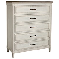 Cottage 5 Drawer Chest with Weathered Finish