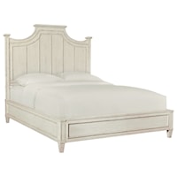 Cottage California King Wood Panel Bed with Weathered Finish