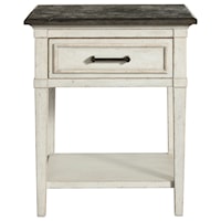 Stone Top Bedside Table