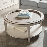 Cottage Round Cocktail Table with Shelf