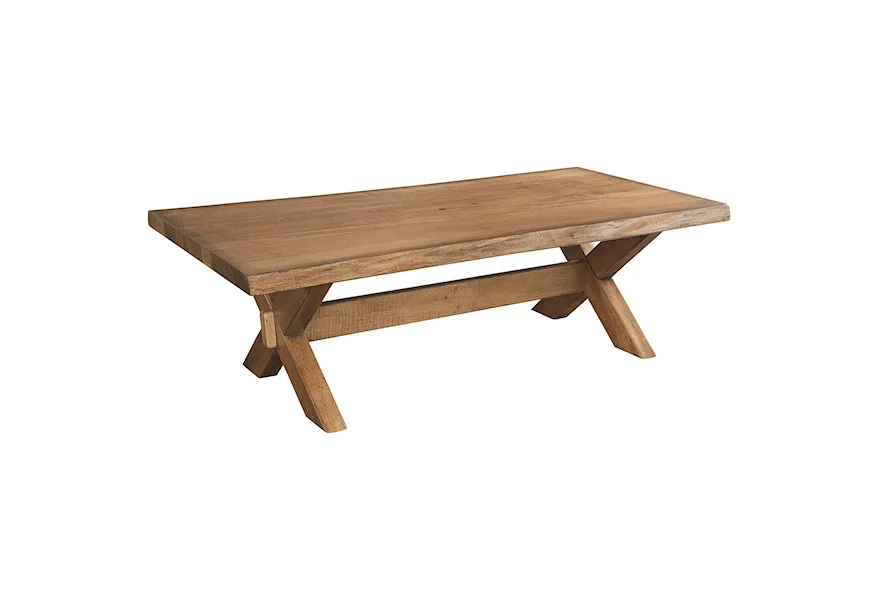 Bench Made Maple Cross Buck Live Edge Cocktail Table by Bassett at Furniture Discount Warehouse TM