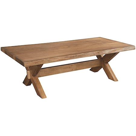 Cross Buck Live Edge Cocktail Table