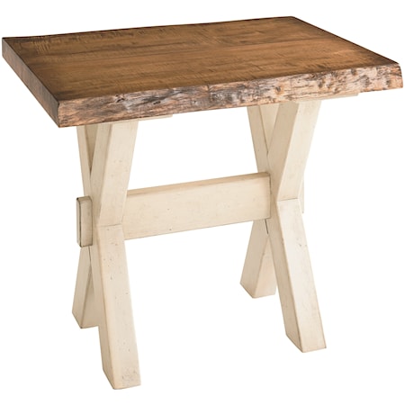 Cross Buck Live Edge End Table