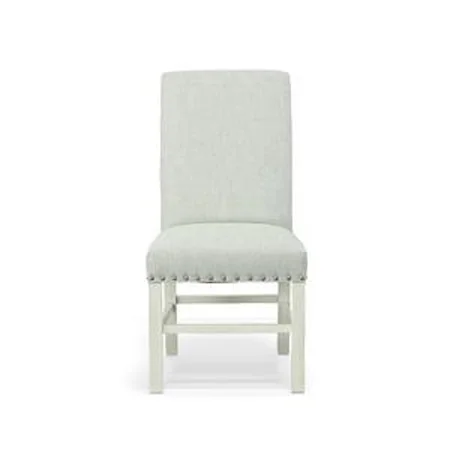 Oak Farmhouse Aiken Dining Side Chair with Nickel Nail Head