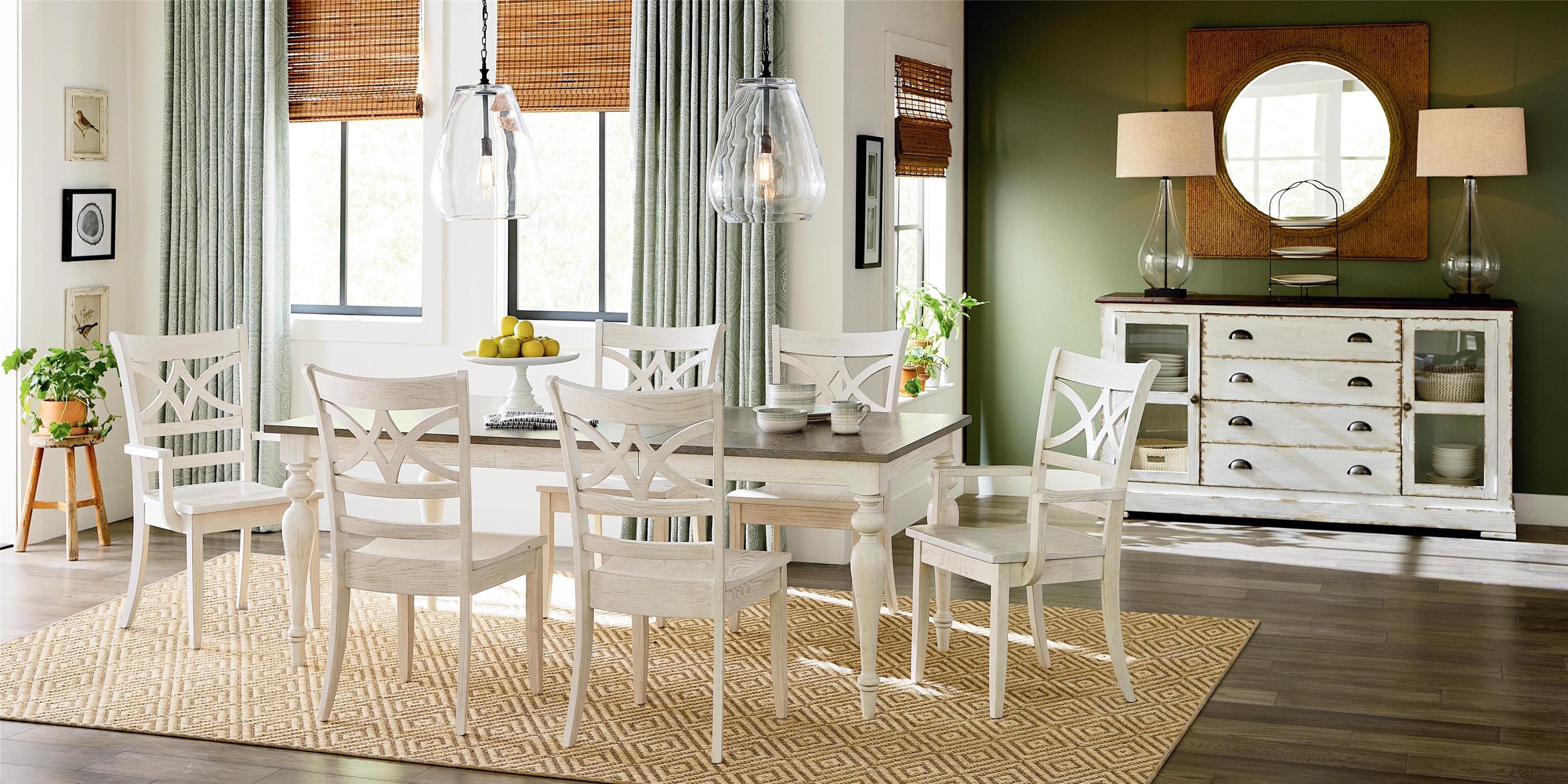 Bassett BenchMade 41224060LF1 BenchMade Amelia Oak Dining Table with 1