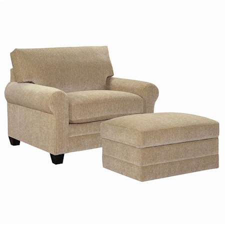 Upholstered Chair and Ottoman