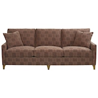 Custom Design 102" Sofa with Track Arms and Metal Legs