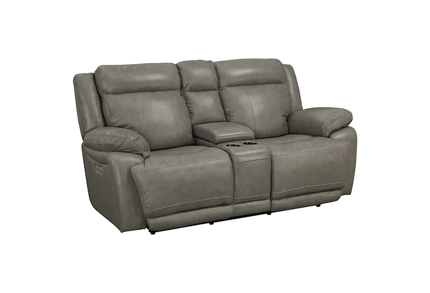Club Level - Evo Power Reclining Console Love Seat by Bassett at Bassett of Cool Springs