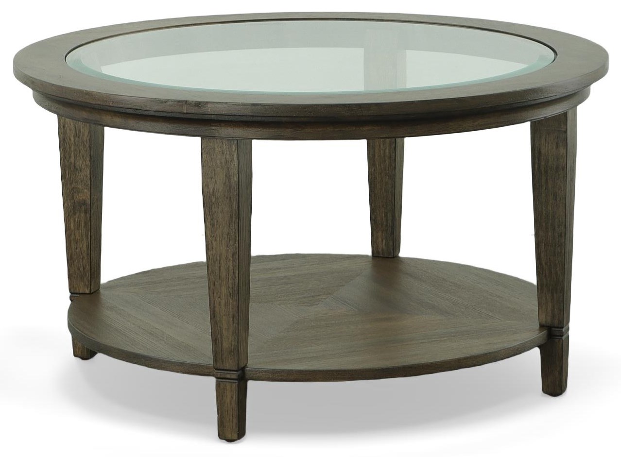 Bassett Lewiston 6589G605 Round Glass Top Cocktail Table Esprit