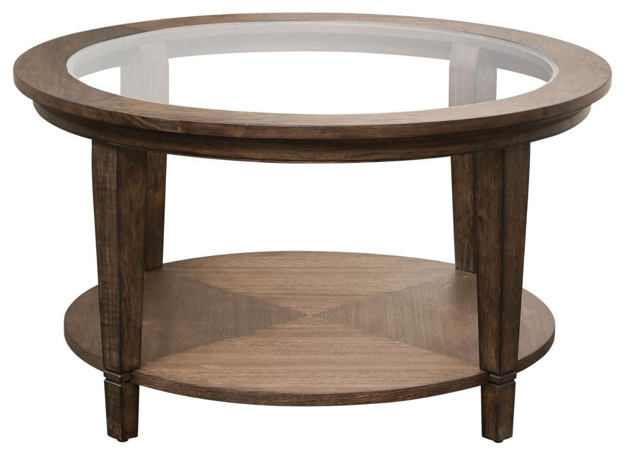 Bassett Lewiston 6589G605 Glass Top Round Cocktail Table Simon's