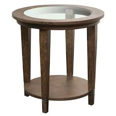 Glass Top Round End Table