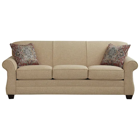 Transitional Sofa Sleeper with Rolled Arms